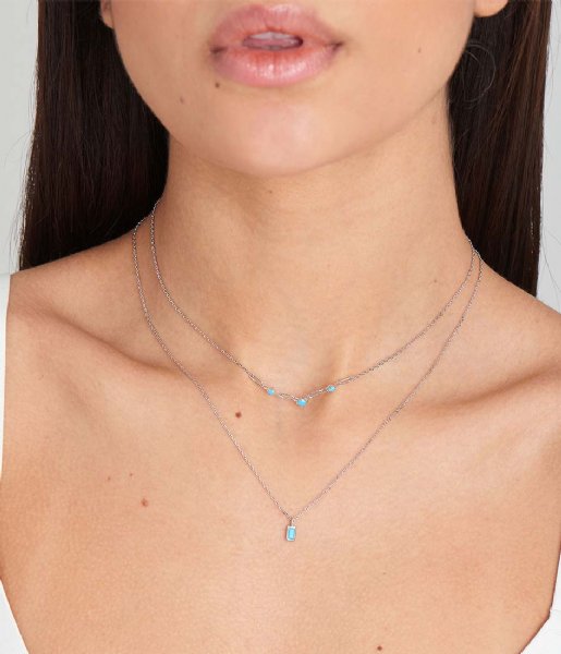 Ania Haie  Turquoise Link Necklace Silver